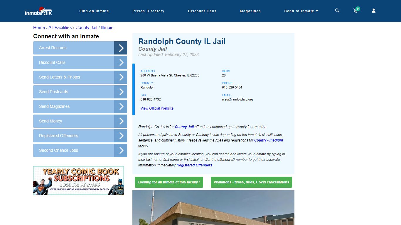 Randolph County IL Jail - Inmate Locator - Chester, IL